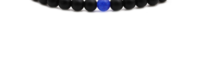 Fashion Frosted Lapis Lazuli (8mm) Matte Black Stone Lapis Beaded Elastic Bracelet,Fashion Bracelets