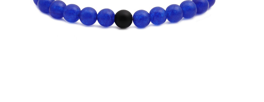 Fashion Frosted Lapis Lazuli (8mm) Matte Black Stone Lapis Beaded Elastic Bracelet,Fashion Bracelets
