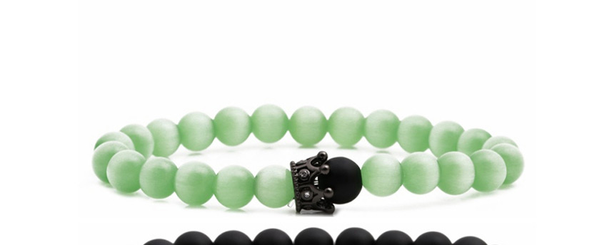 Fashion Frosted Crown (8mm) Frosted Stone Green Cat
