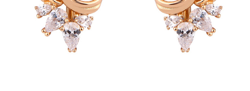Fashion Golden Diamond Flower Cutout Earrings,Earrings
