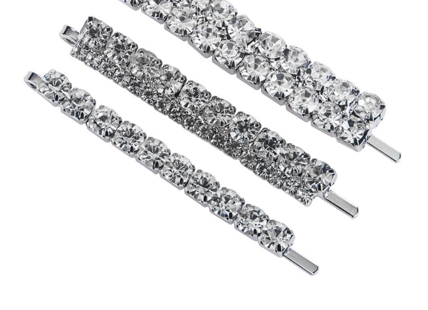 Fashion Silvery Full Diamond Hairpin Three Piece,Hairpins