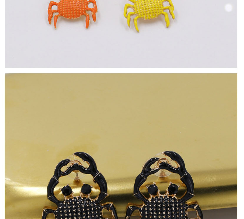 Fashion Black Oil Coated Crab Earrings,Stud Earrings