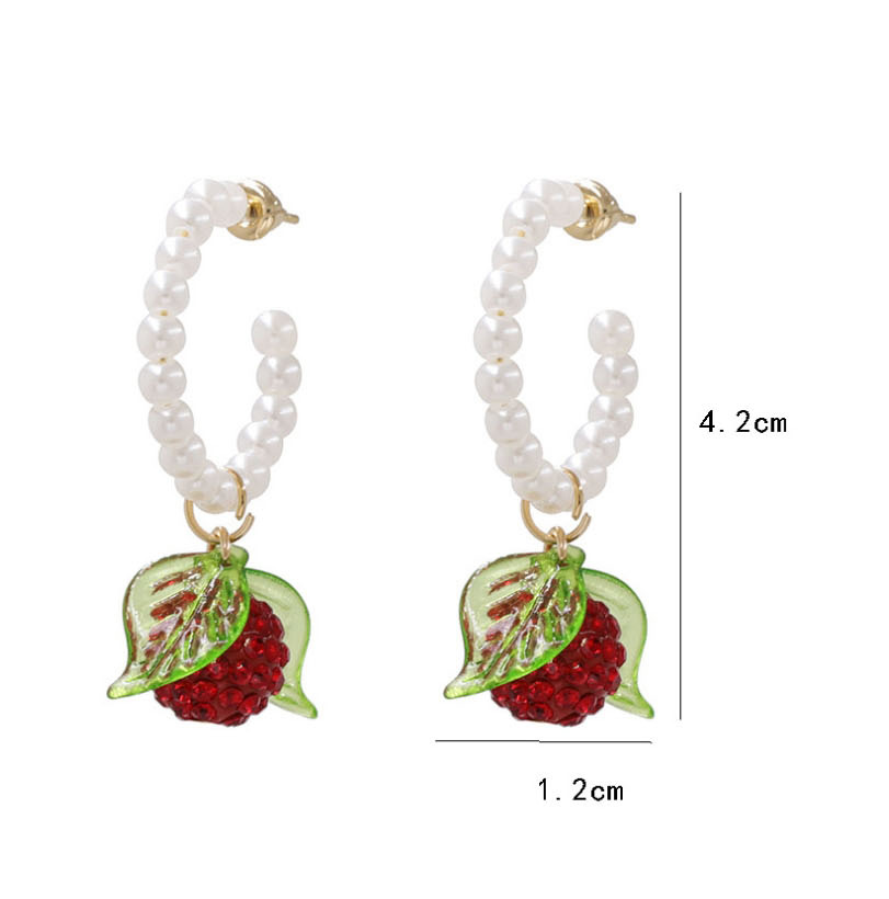 Fashion Pineapple Yellow Pineapple Red Fruit Irregular Stone Pearl Earrings,Drop Earrings