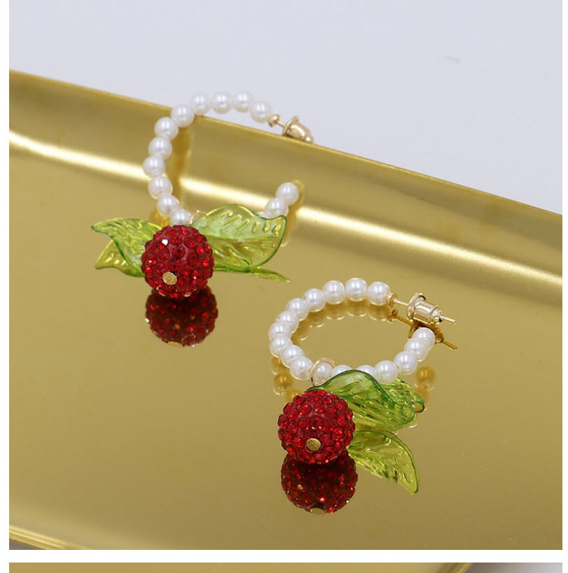 Fashion Pineapple Yellow Pineapple Red Fruit Irregular Stone Pearl Earrings,Drop Earrings
