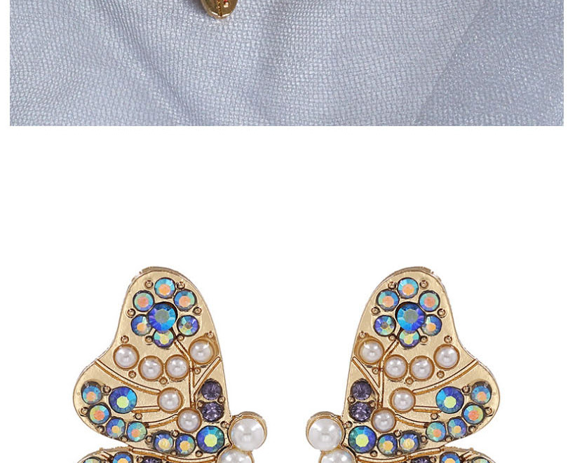 Fashion Blue Butterfly Pierced Earrings,Stud Earrings