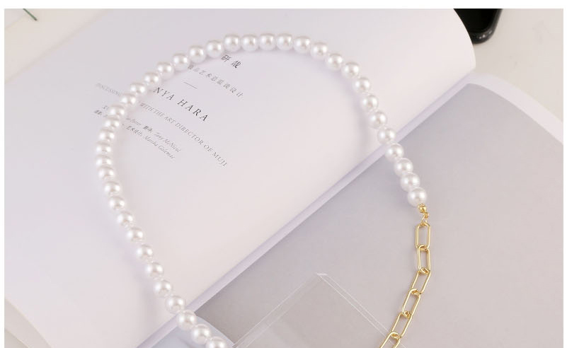 Fashion White Asymmetrical Alloy Pearl Necklace Necklace,Multi Strand Necklaces