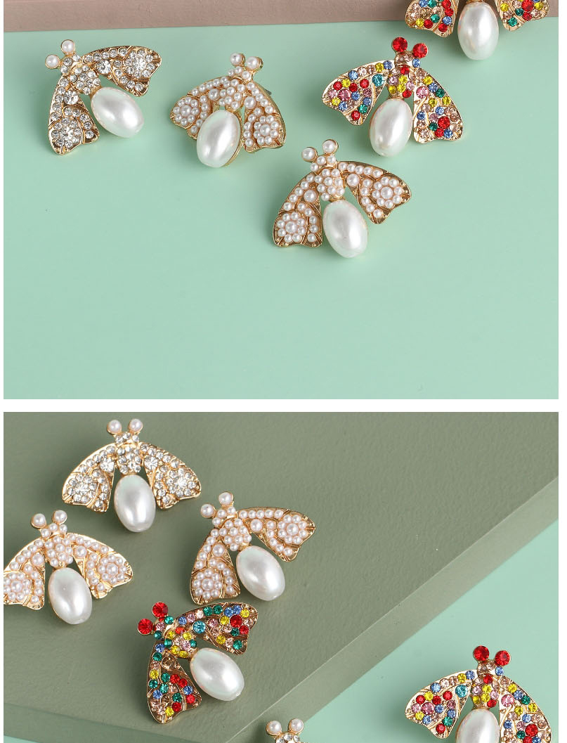 Fashion Pearl Moth Pearl Alloy Diamond Earrings,Stud Earrings