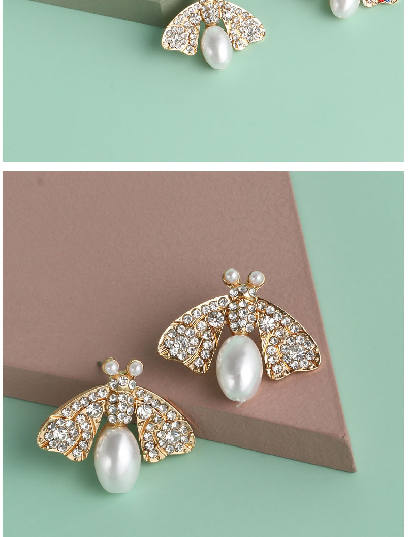 Fashion Pearl Moth Pearl Alloy Diamond Earrings,Stud Earrings