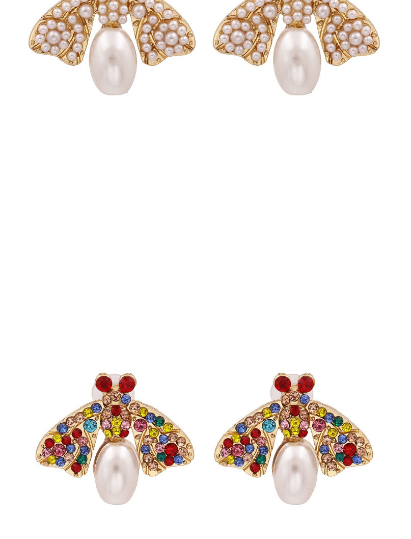 Fashion Colour Moth Pearl Alloy Diamond Earrings,Stud Earrings