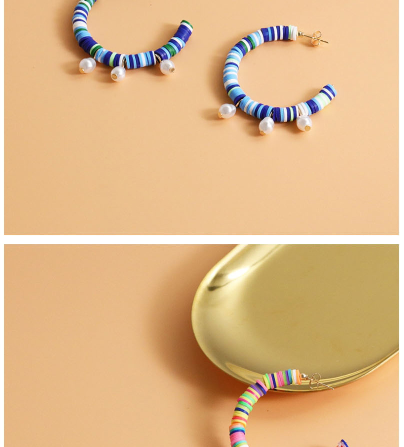 Fashion Rice Brown C Shaped Beads: Handmade Big Ring Pearl Earrings,Hoop Earrings