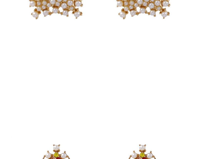 Fashion Colour The Stars Are Studded With Pearl Alloy Earrings.,Stud Earrings