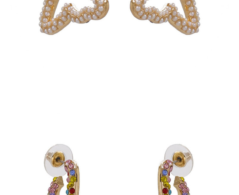 Fashion White Butterfly Studded With Pearl Alloy Earrings,Hoop Earrings