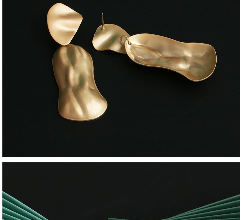 Fashion Golden Alloy Geometric Irregular Concave Convex Ear Studs,Drop Earrings