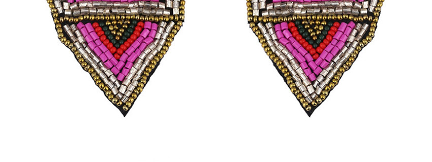 Fashion Purple Long Bead Woven Geometric Earrings,Earrings