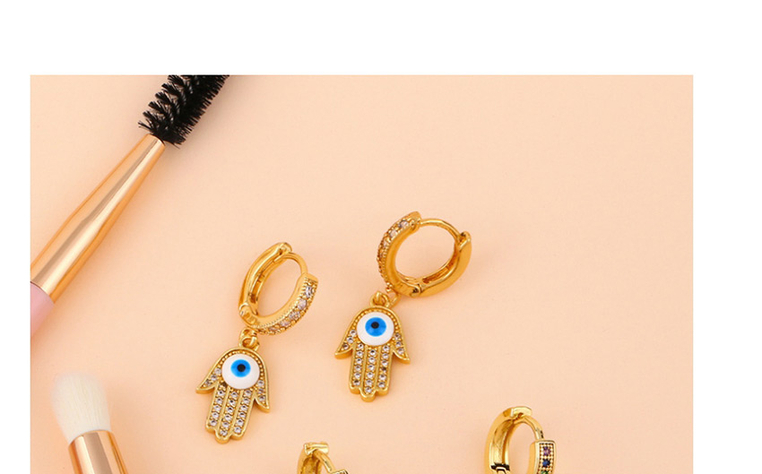 Fashion Eye Diamond Drop Eyes Geometric Cutout Earrings,Earrings