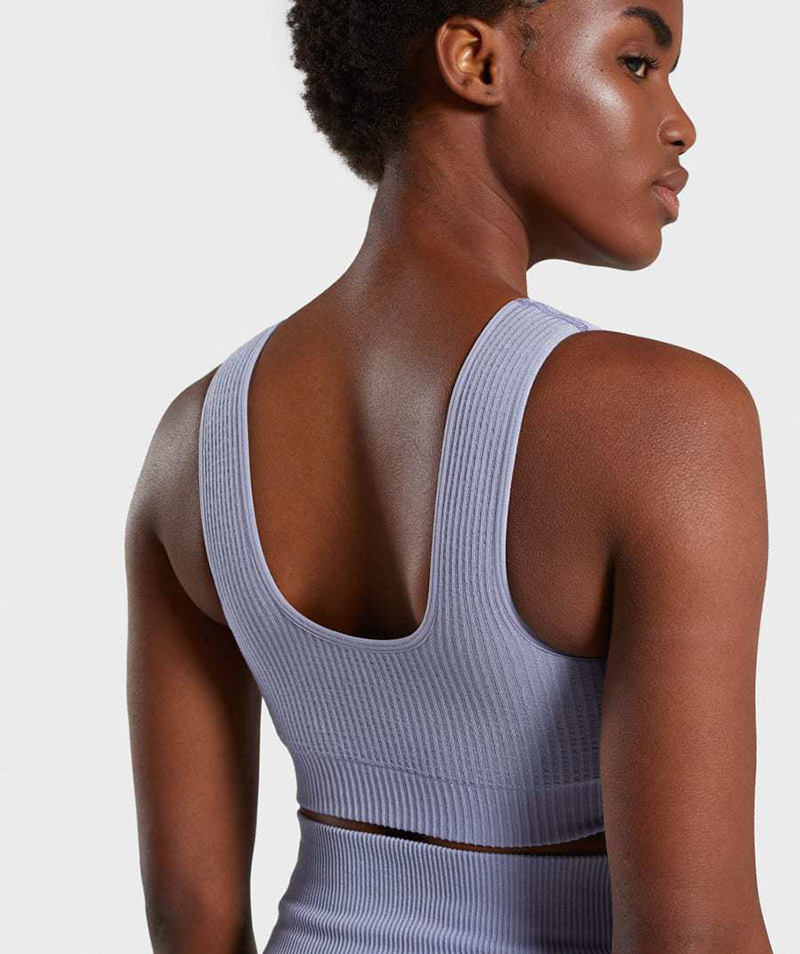 Fashion Silver Gray Seamless Sports Vest,ACTIVEWEAR