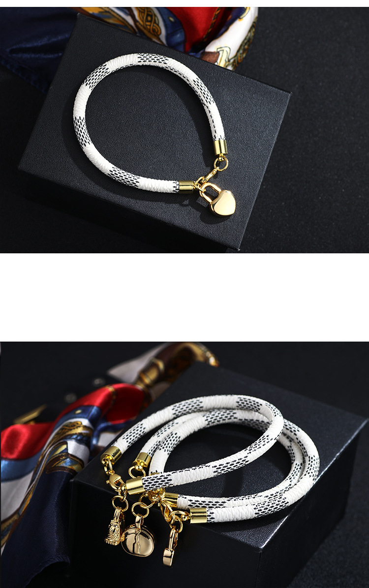 Fashion White Stripe Peach Pendant Plated Genuine Gold Bracelet,Fashion Bracelets