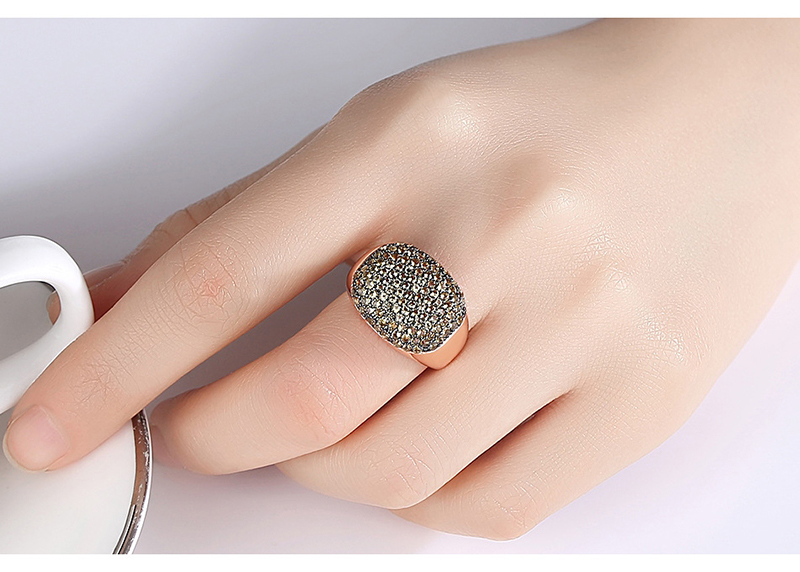 Fashion Yellow Gold Plated Ring With Copper Plated Zircon,Rings