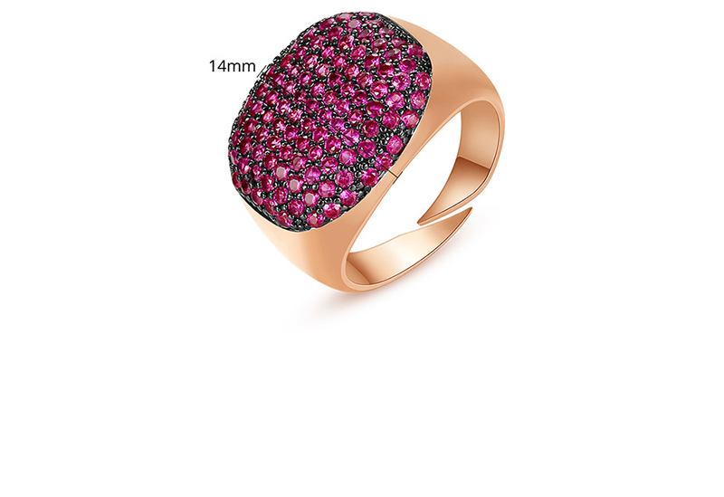 Fashion Red Gold Plated Ring With Copper Plated Zircon,Rings
