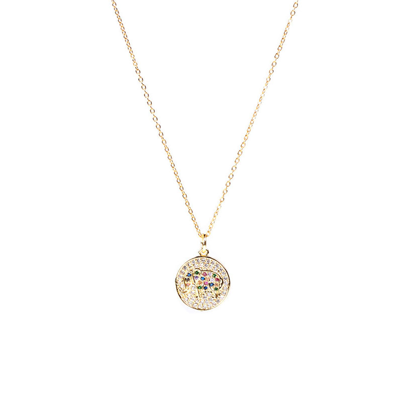Fashion Golden Diamond Animal Elephant Necklace,Necklaces