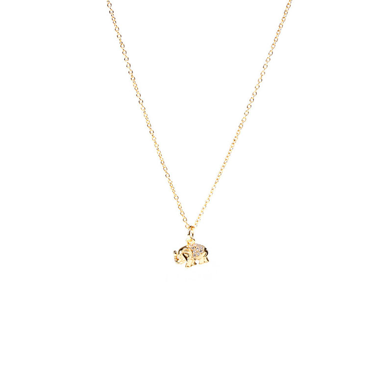 Fashion Golden Diamond Elephant Necklace,Necklaces