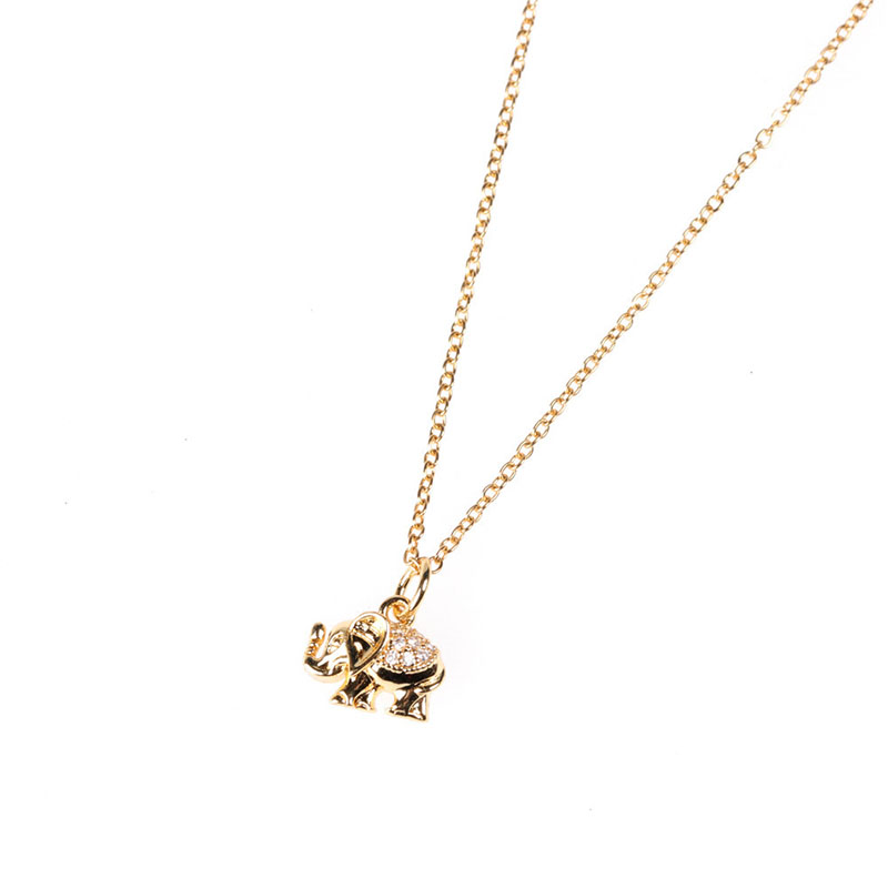 Fashion Golden Diamond Elephant Necklace,Necklaces