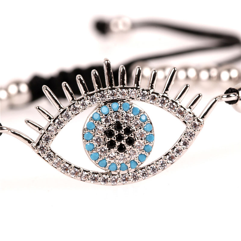 Fashion Silvery Diamond Eye Bracelet With Copper Beads,Bracelets