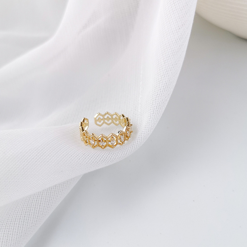 Fashion Crown Pearl Gold Pearl Diamond Geometric Ring,Fashion Rings