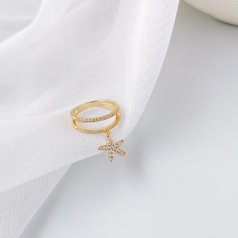 Fashion Double Crown Pearl Diamond Geometric Ring,Fashion Rings