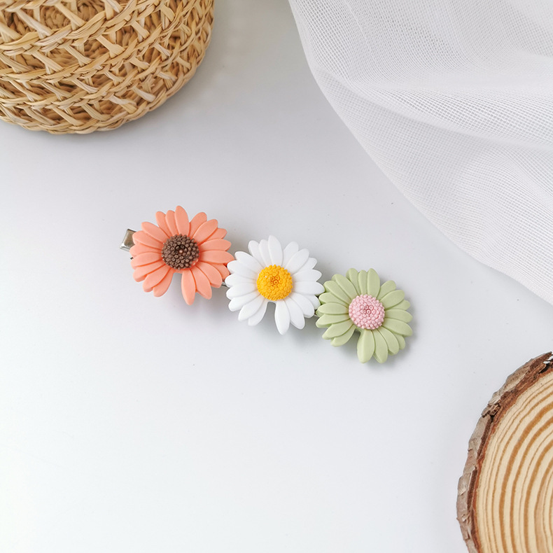 Fashion Two Flowers (yellow + Green) Daisy Duck Clip,Hairpins