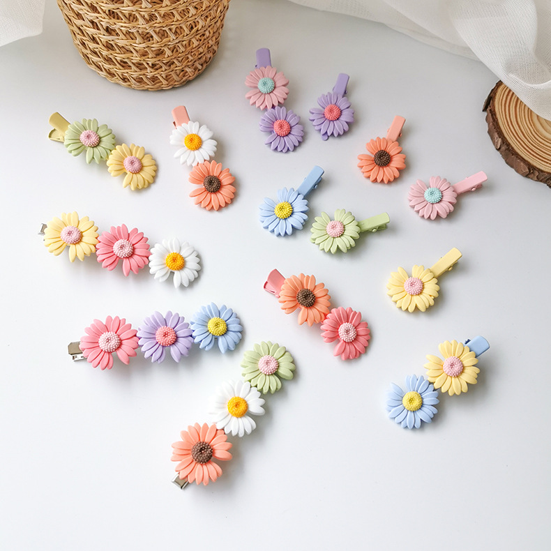 Fashion Two Flowers (yellow + Green) Daisy Duck Clip,Hairpins