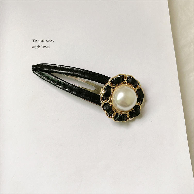 Fashion Pearl Gold Letter Chain Chain Pearl Hair Clip,Hairpins