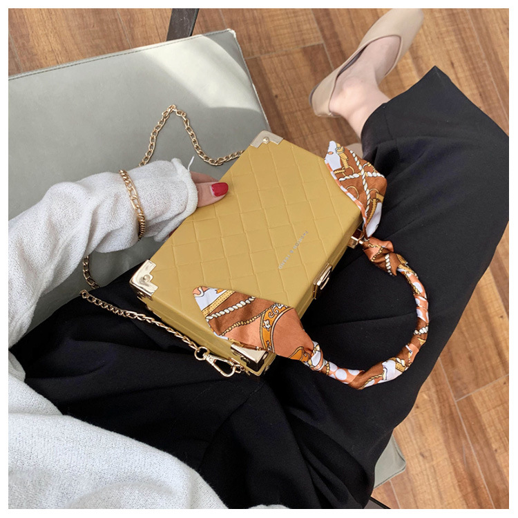 Fashion Yellow Scarf Chain Handbag Shoulder Bag,Handbags