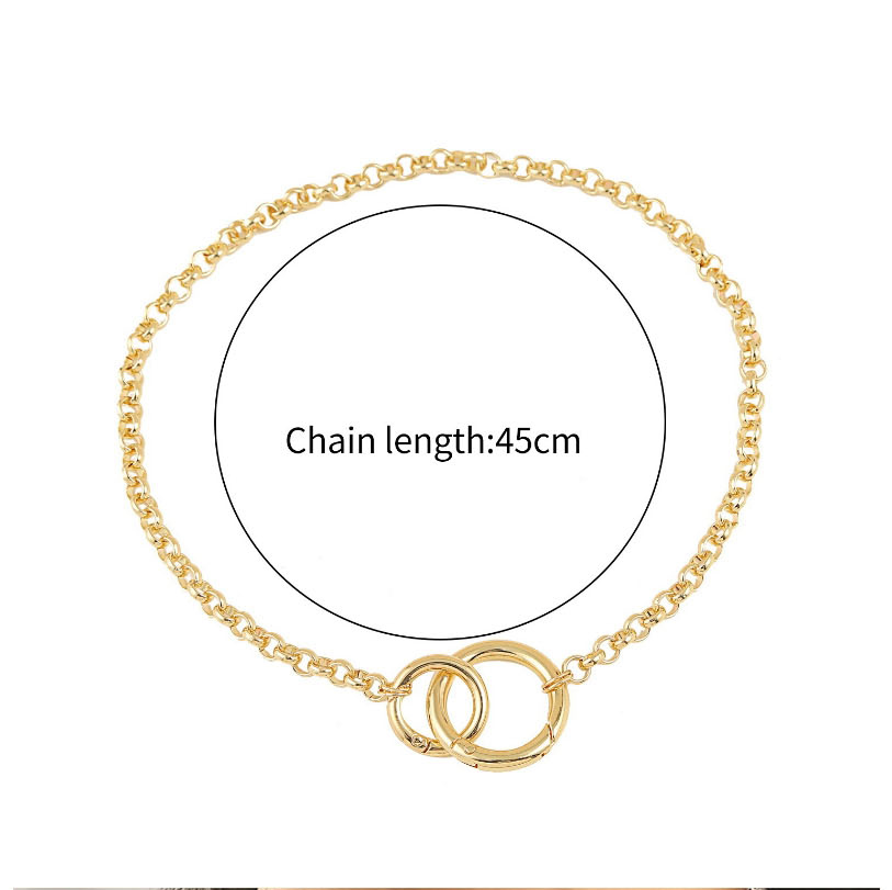 Fashion Silvery Buckle Alloy Chain Necklace,Pendants