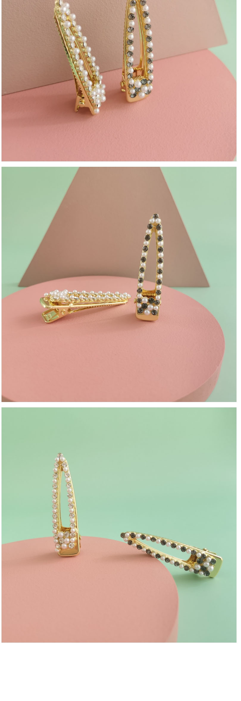 Fashion Rectangle Diamond Shaped Alloy Hollowed Hairpin,Hairpins