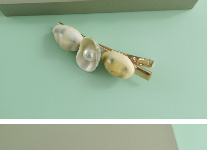 Fashion Golden Conch Shell Pearl Alloy Clip Set,Hairpins