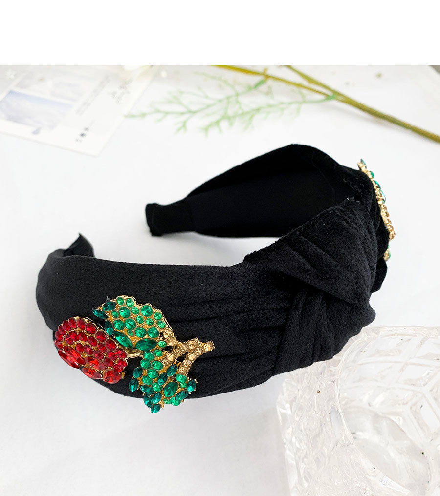 Fashion Black The Alloy Is Studded With Flowers And Velvet Knots,Head Band