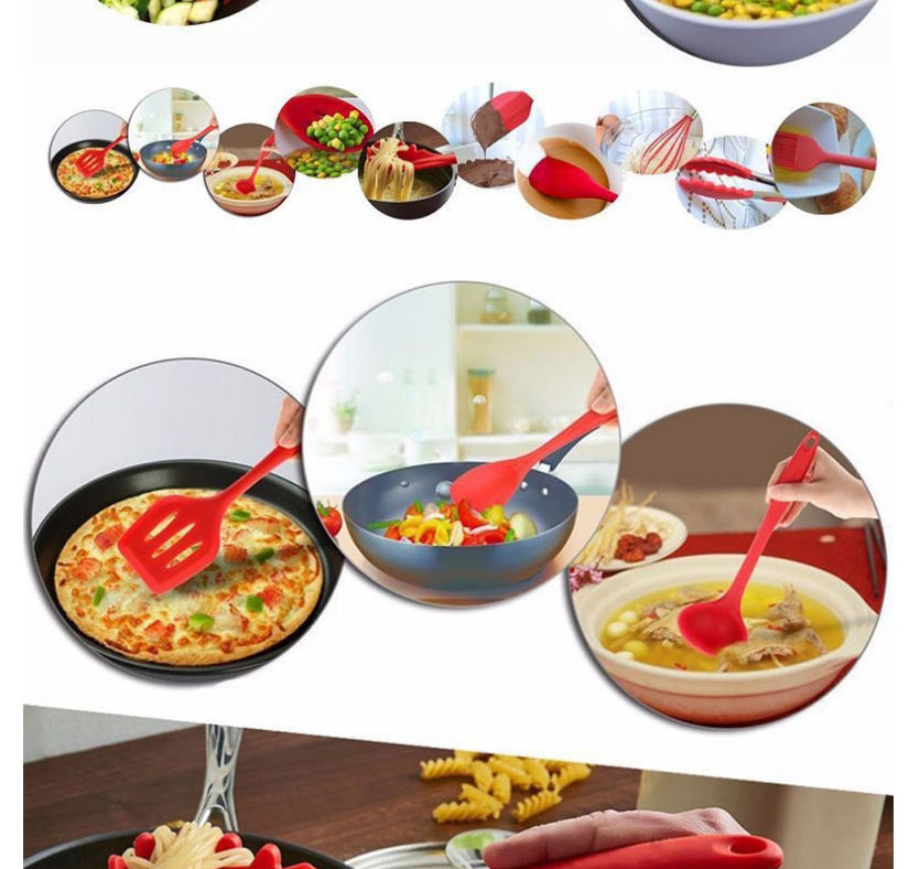 Fashion Red Box Ten Suits 10 Sets Of Silicone Kitchenware Sets,Kitchen
