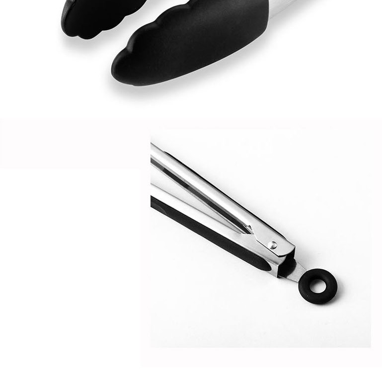 Fashion Black Stainless Steel Silica Gel Kitchenware 9 Piece Belt With Bucket,Kitchen