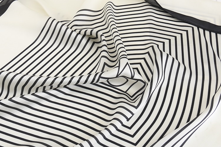 Fashion White Striped Printed Silk Scarves Small Scarves Versatile Uses,Thin Scaves