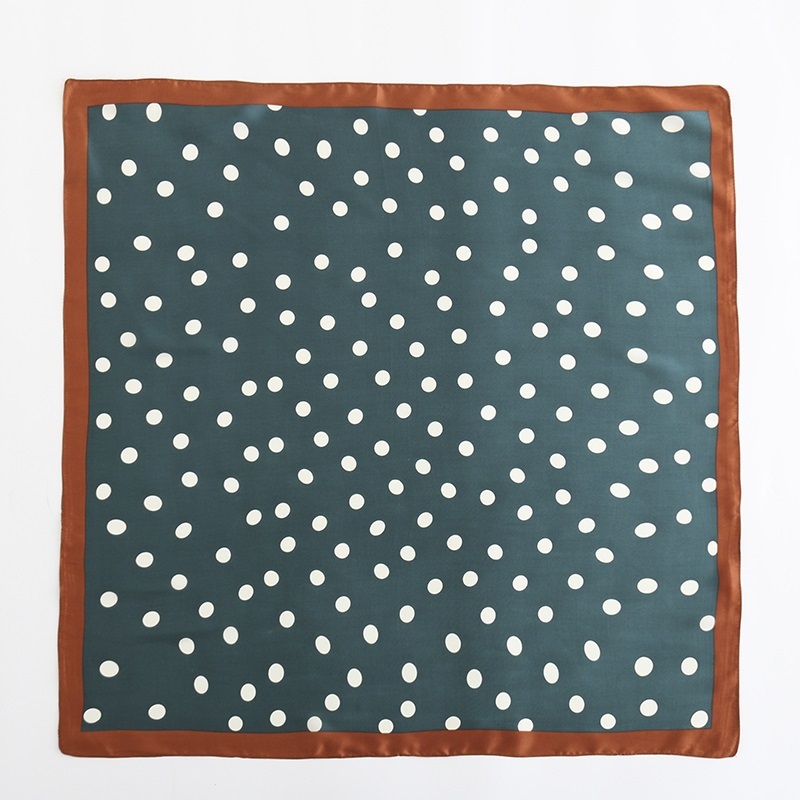 Fashion Coffee Dot Printing Silk Imitation Scarf Small Scarf Multi-purpose Use,Thin Scaves