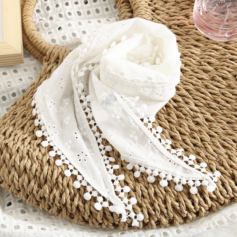 Fashion White Make The Old Dirty Embroidered Scarf Scarf,Thin Scaves