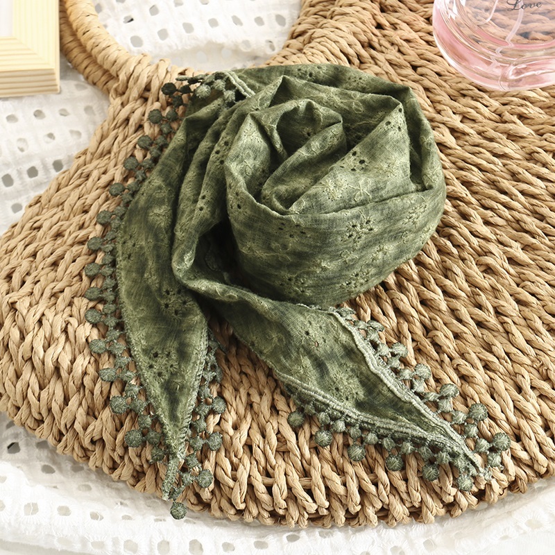 Fashion Retro Green Make The Old Dirty Embroidered Scarf Scarf,Thin Scaves