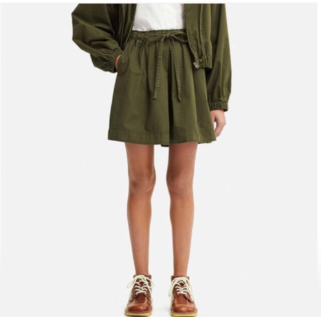 Fashion Army Green Elastic Shorts And Loose Shorts,Shorts
