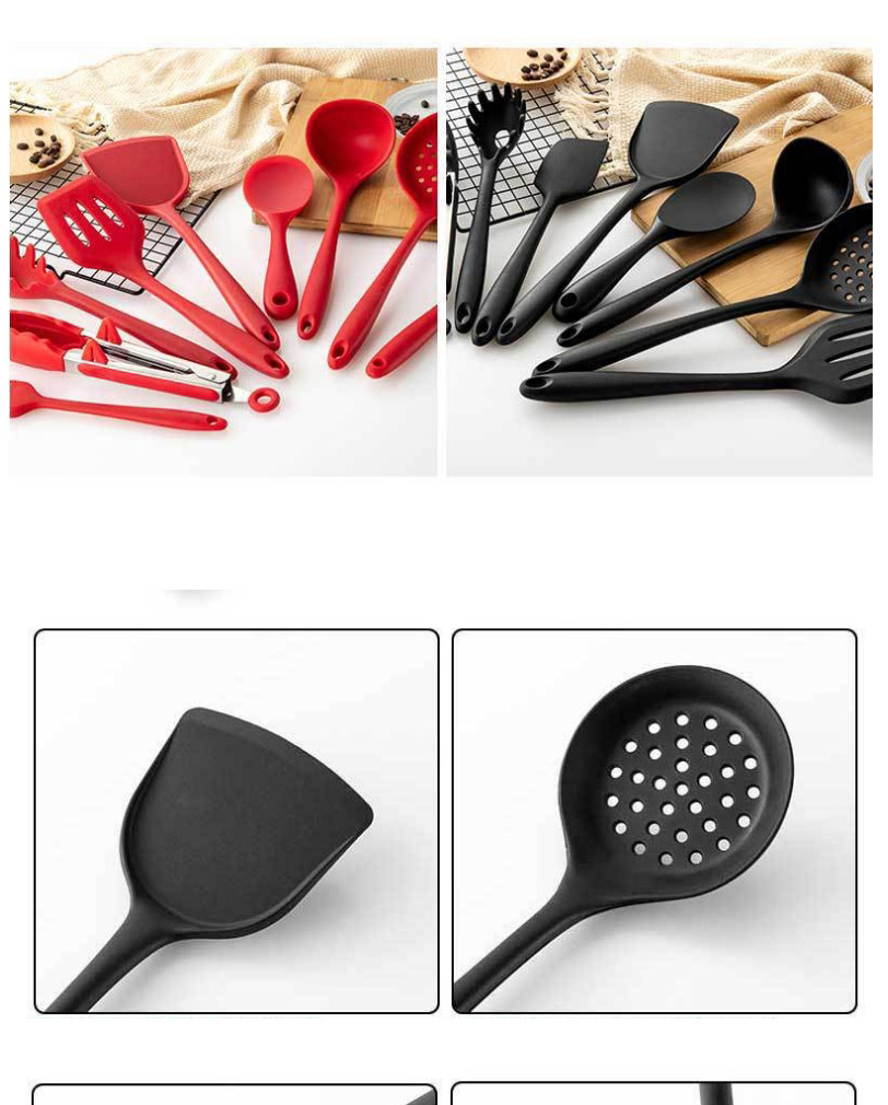 Fashion Red 9 Inch Foot Clip High Temperature Resistant Non Stick Cooking Utensils,Kitchen
