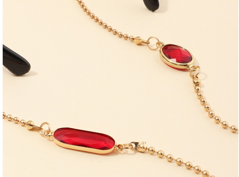 Fashion Golden Bead Chain With Gemstone Alloy Glasses Chain,Sunglasses Chain