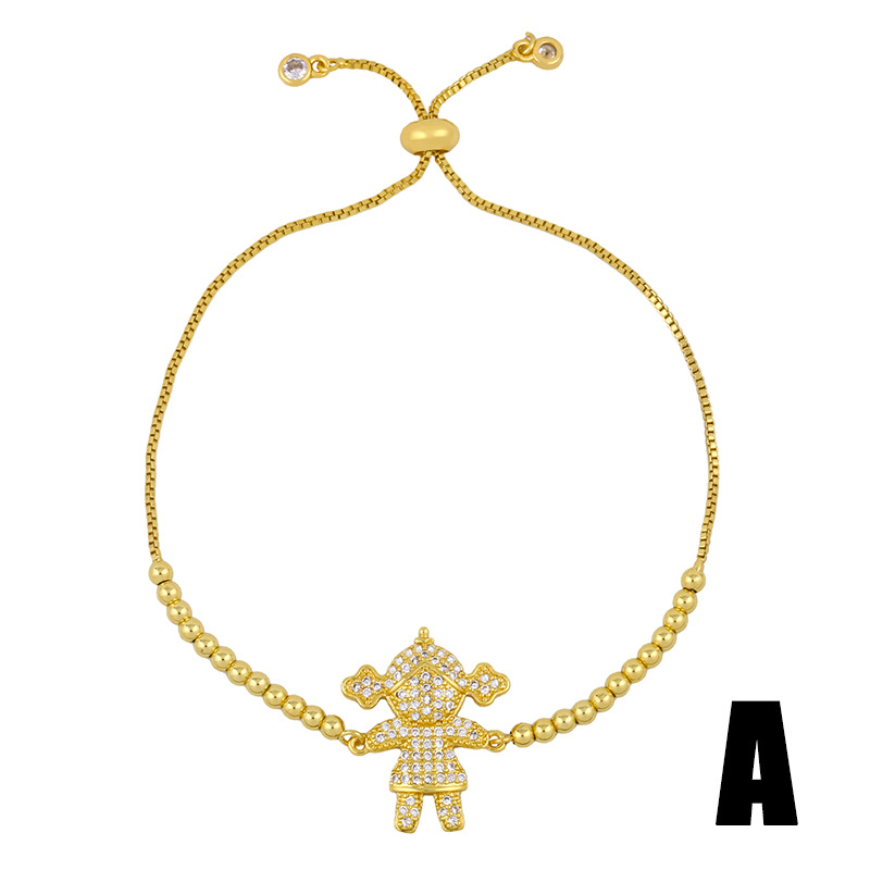 Fashion Boy Gold Copper Bracelet With Zircon Beads,Bracelets