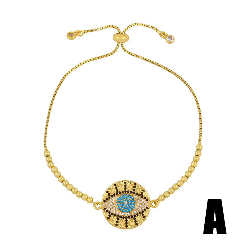 Fashion Hollow Gold Copper Zircon Eye Bracelet,Bracelets