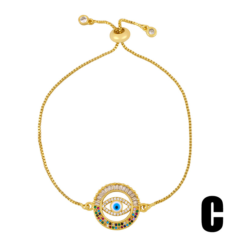 Fashion Full Drill Gold Copper Zircon Eye Bracelet,Bracelets