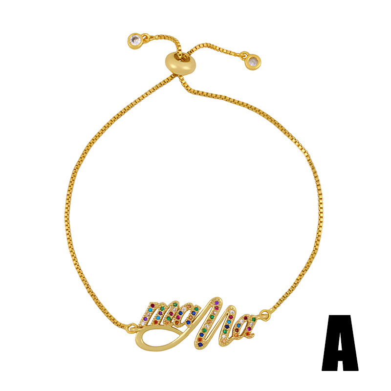 Fashion Virgin Mary Gold Love Adjustable Diamond Rainbow Bracelet,Bracelets